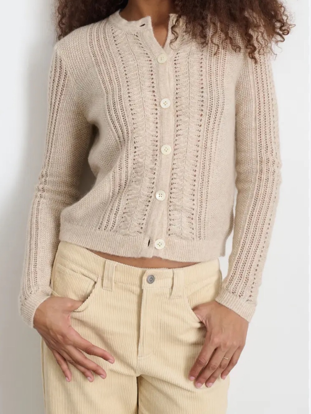 NWOT Alex Mill Faye Pointelle Crop Cardigan Sz M